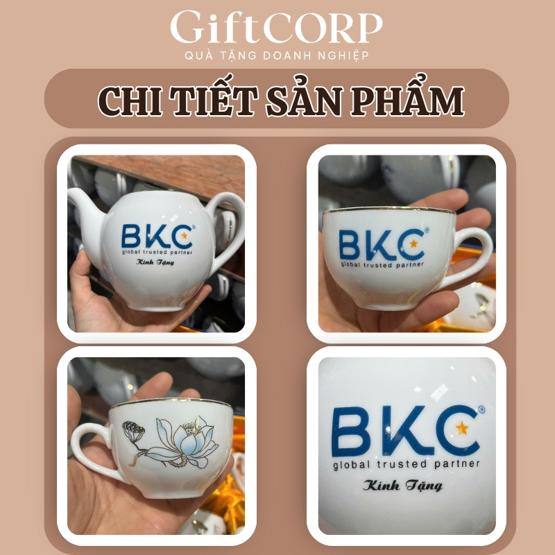 Cận cảnh bộ ấm chén được sản xuất tại GiftCorp