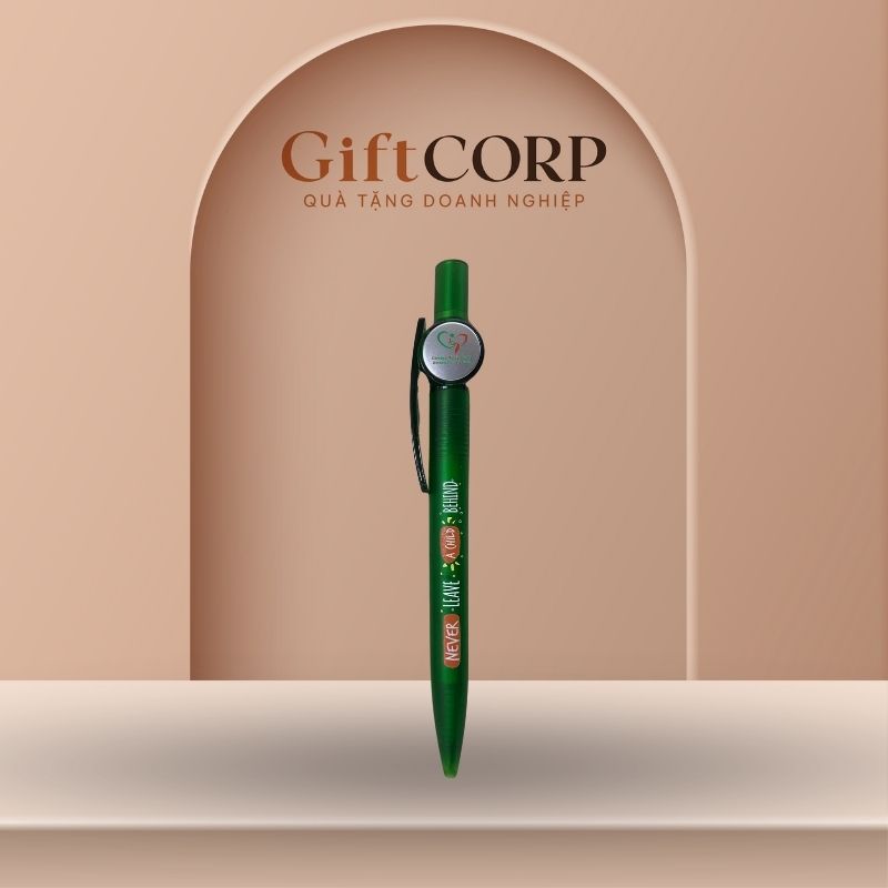 Bút bi nhựa quà tặng in logo 14cm