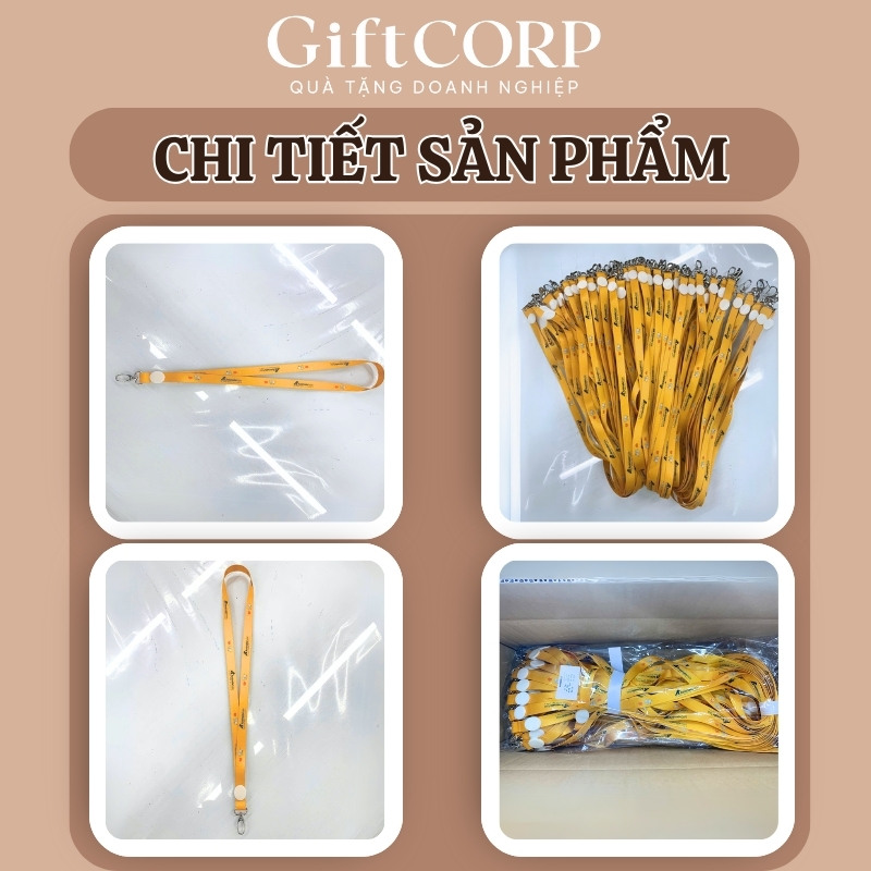 Cận cảnh dây đeo thẻ tên được sản xuất tại GiftCorp