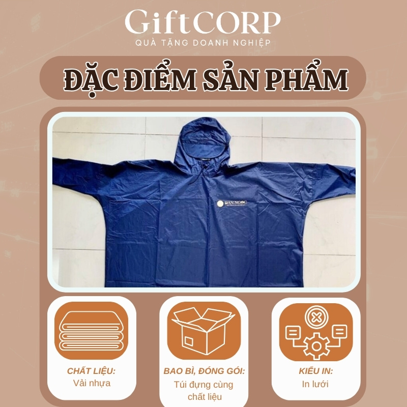 Thông số nổi bật của áo mưa in logo