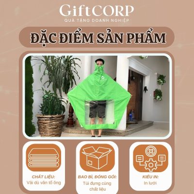 Đặc điểm chi tiết sản phẩm áo mưa in logo