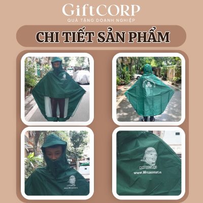 Hình ảnh thực tế mặt trước và mặt sau áo mưa