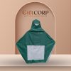 Áo mưa cánh dơi quà tặng in logo vải dù vân tổ ong màu xanh ngọc lam AM-03