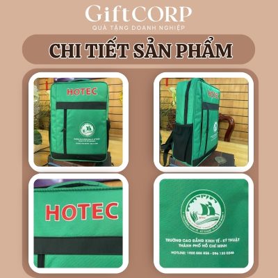 Hình ảnh thực tế các mặt của balo