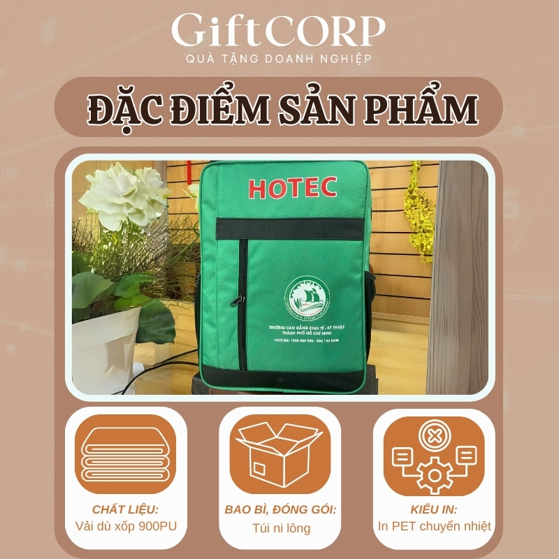 Thông tin đầy đủ của sản phẩm balo in logo