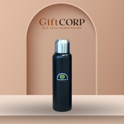 Bình giữ nhiệt quà tặng in logo dung tích 500ml màu đen