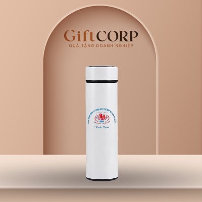 Bình giữ nhiệt quà tặng in logo dung tích 500ml màu trắng BGN-04