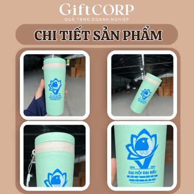 Hình ảnh thực tế bình nước nhựa in logo