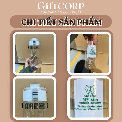 Cận cảnh logo in lưới rõ nét trên thân bình