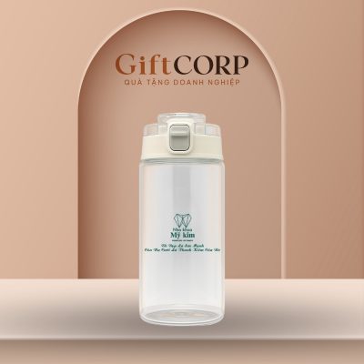 Bình nước nhựa quà tặng in logo trong suốt dung tích 500ml BNN-02