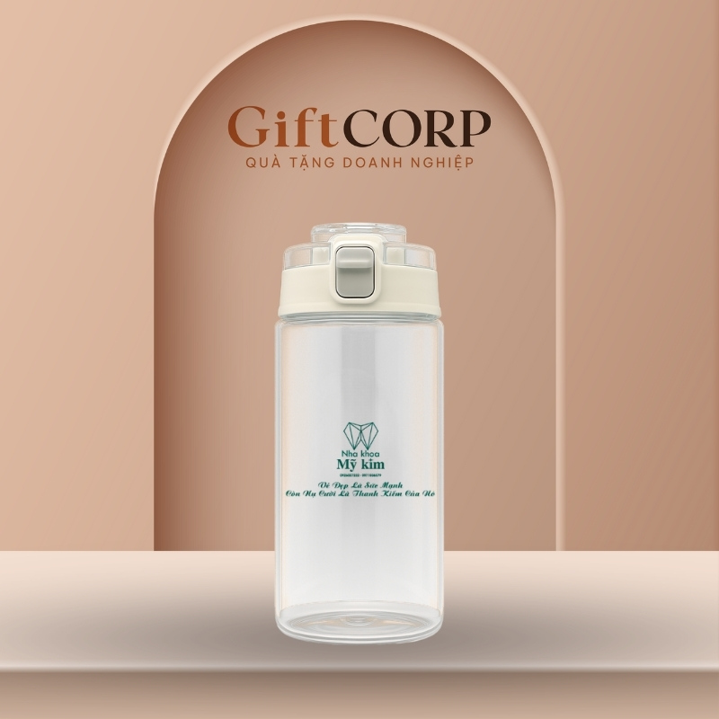 Bình nước nhựa quà tặng in logo trong suốt dung tích 500ml BNN-02