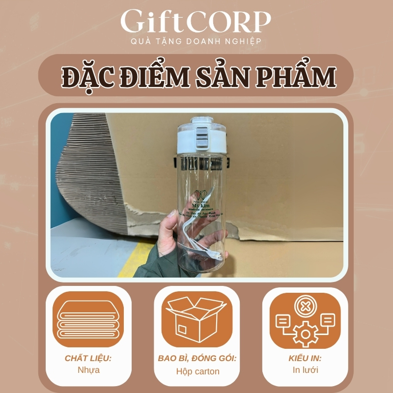 Đặc điểm nổi bật bình nước nhựa quà tặng doanh nghiệp