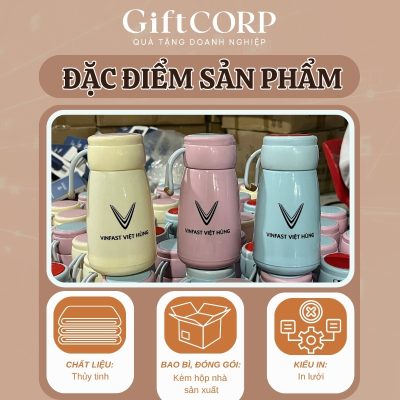 Đặc điểm bình nước thủy tinh in logo