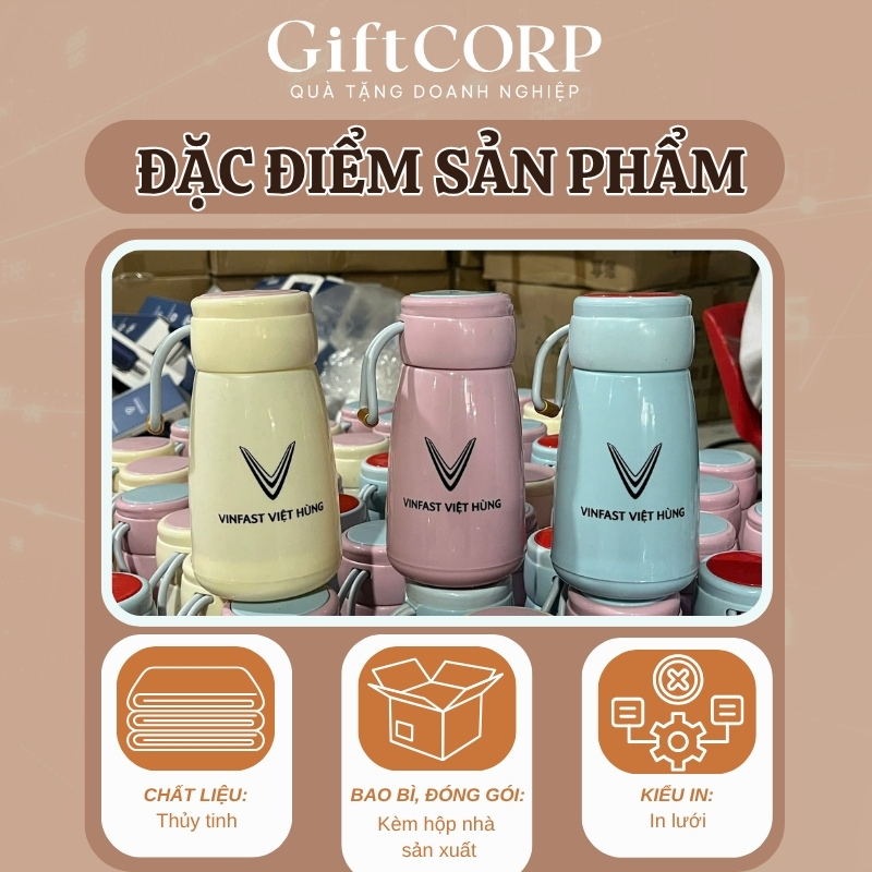 Đặc điểm bình nước thủy tinh in logo