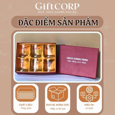 Mô tả chi tiết bộ ly thủy tinh in logo