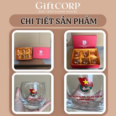 Cận cảnh logo in lưới rõ nét trên ly