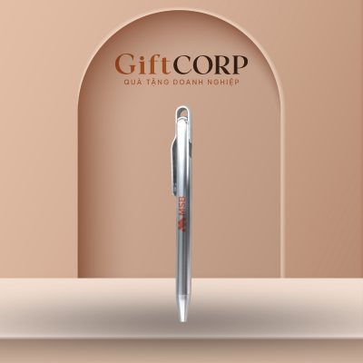 Bút bi quà tặng in logo màu bạc kích thước 14.2cm BB-03