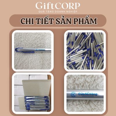 Ảnh chụp thực tế bút bi in logo