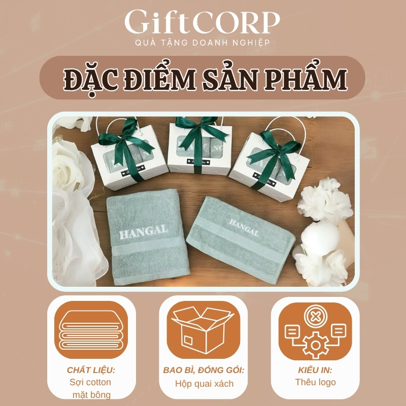 Thông tin cơ bản của combo 2 khăn in logo