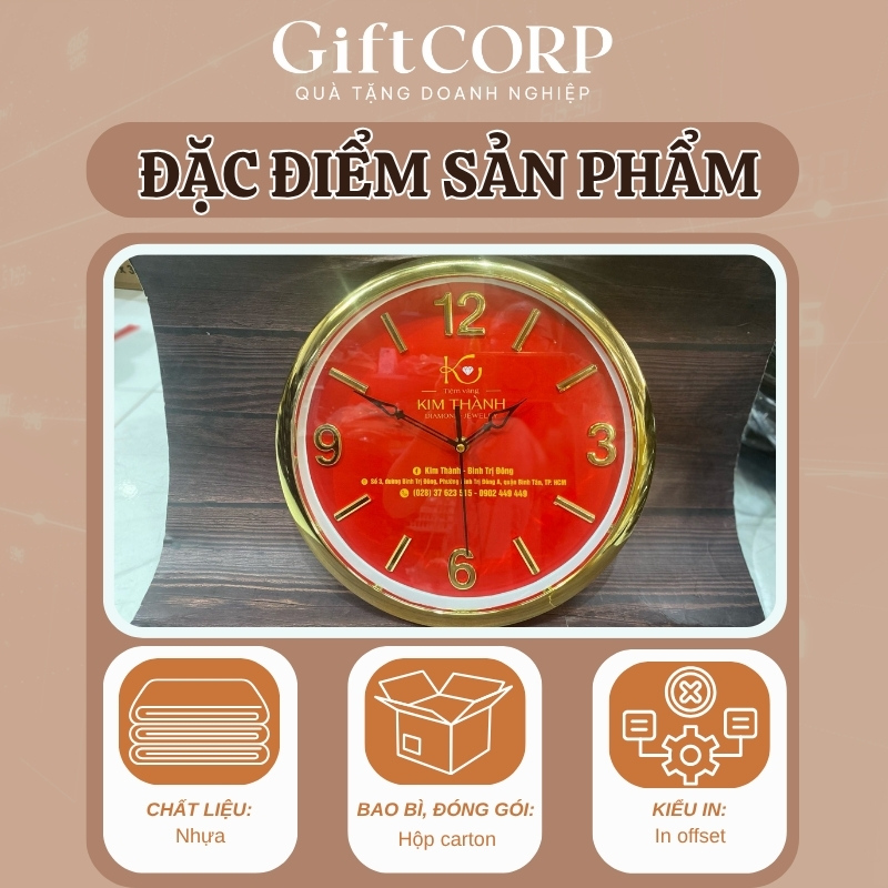 Đặc điểm đồng hồ treo tường in logo