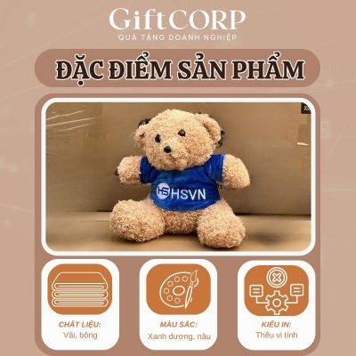 Các thông tin đáng chú ý của sản phẩm gấu bông in logo