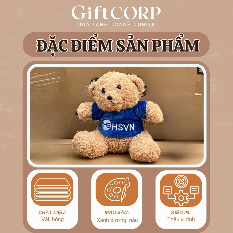 Các thông tin đáng chú ý của sản phẩm gấu bông in logo