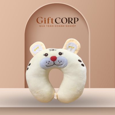 Gối chữ U quà tặng thêu logo hình thú nhiều màu GCU-03