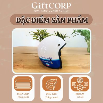 Điểm nhấn sản phẩm mũ bảo hiểm in logo