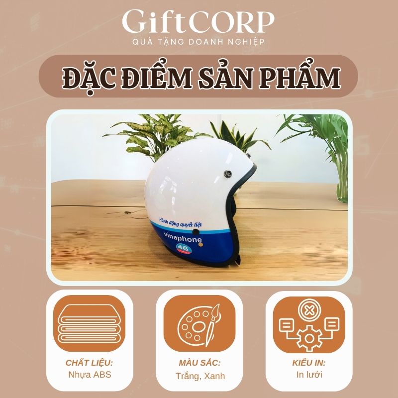 Điểm nhấn sản phẩm mũ bảo hiểm in logo