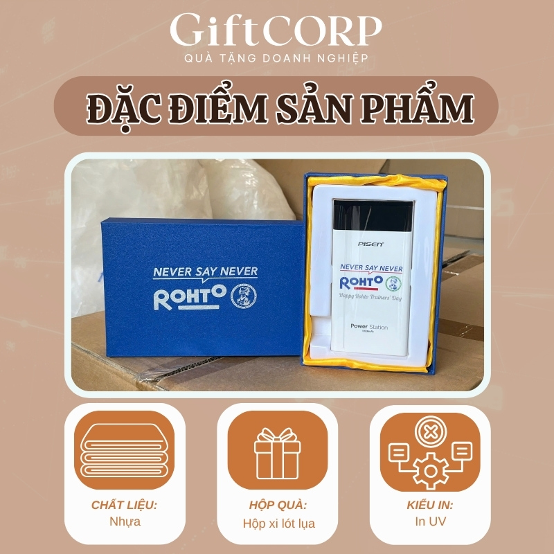 Thông số sản phẩm sạc dự phòng in logo