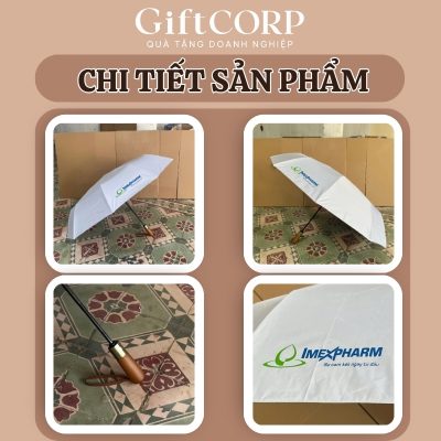 Hình ảnh thực tế chất vải và logo in trên dù