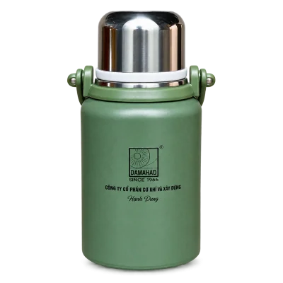 Ảnh tách nền từ mẫu Bình giữ nhiệt quà tặng in logo quai xách 600ml BGN-02