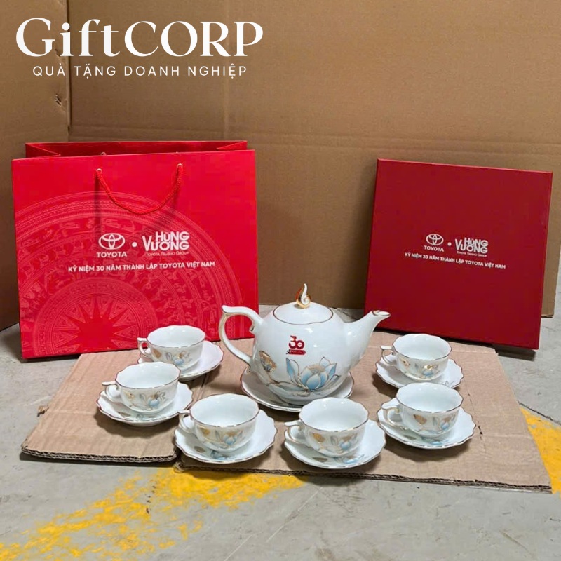 Bộ ấm chén in logo quà tặng