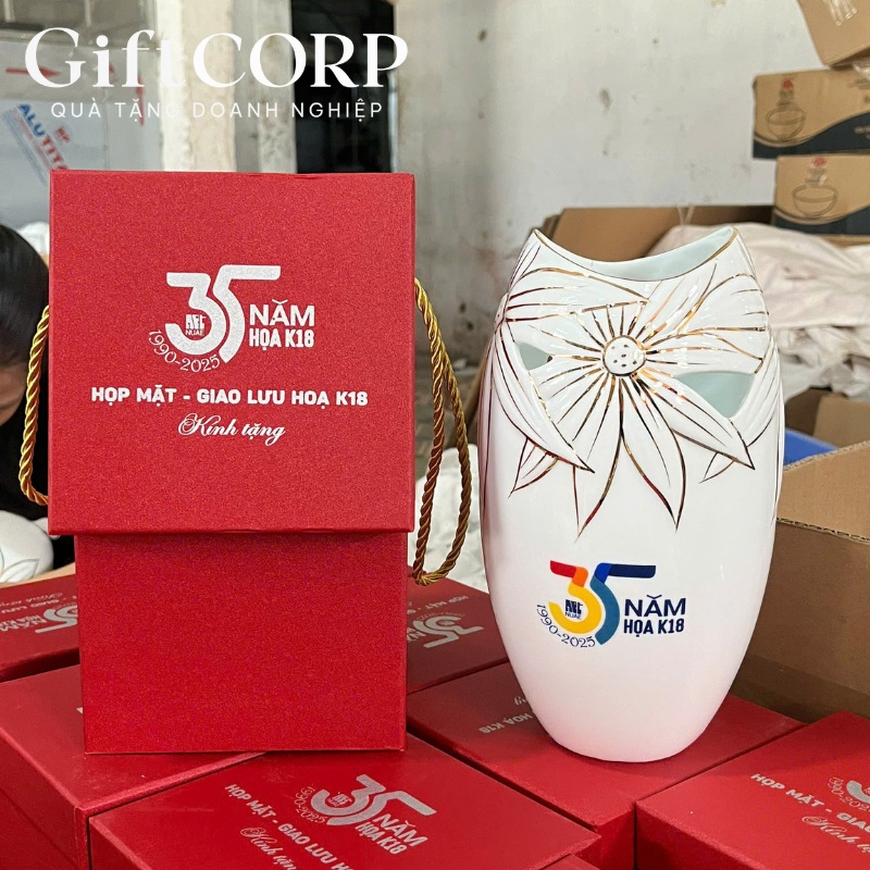 Bình hoa quà tặng in logo