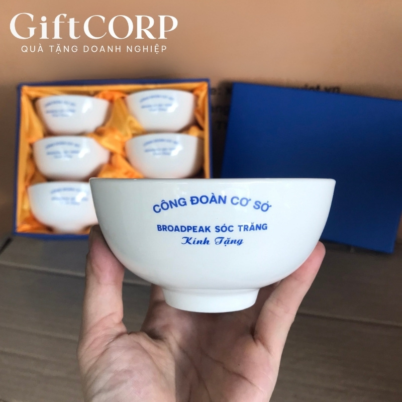 Bộ bát cơm in logo quà tặng