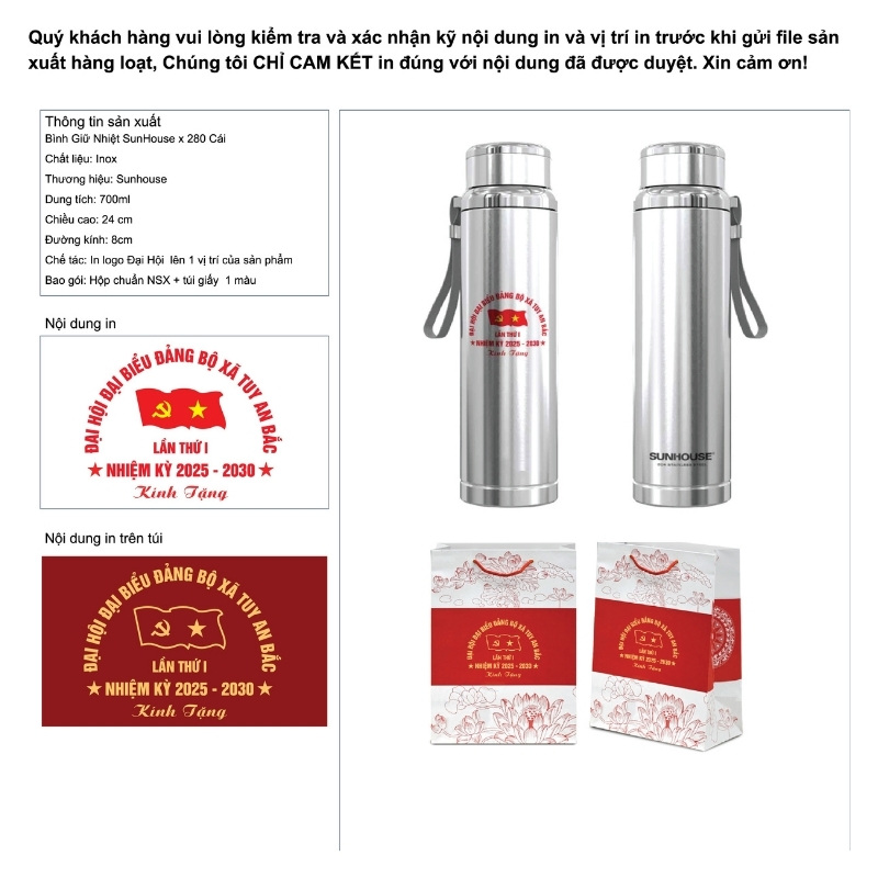 Thiết kế demo quà tặng bình giữ nhiệt in logo