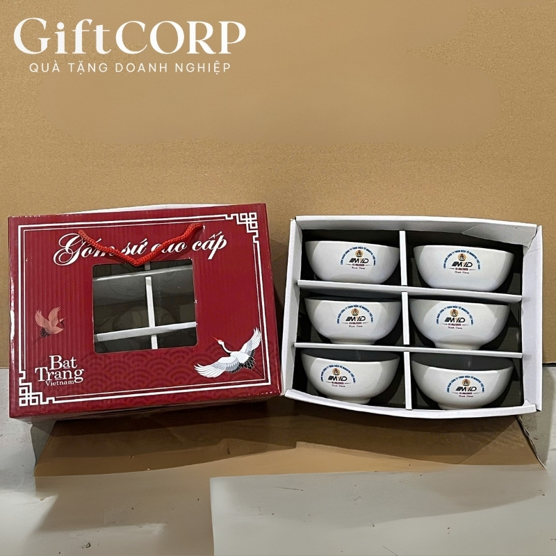 Bộ bát cơm in logo quà tặng
