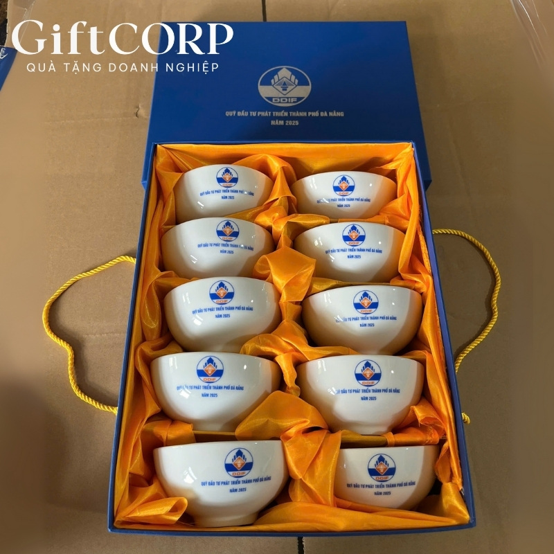 Bộ bát cơm in logo quà tặng