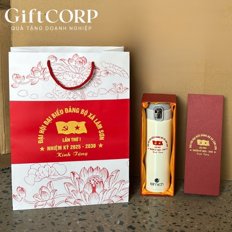 Bình giữ nhiệt in logo quà tặng đại hội