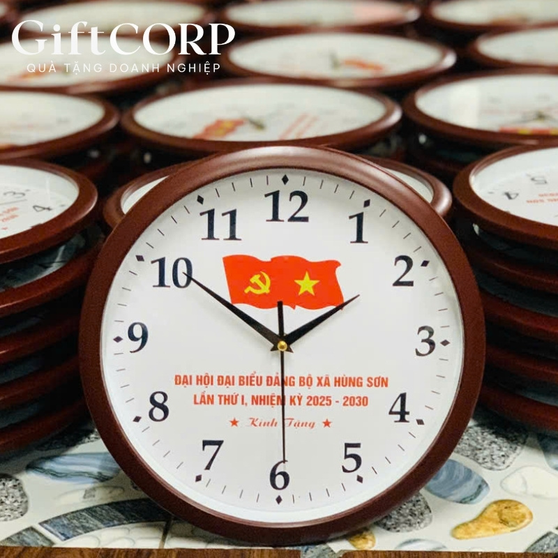 Đồng hồ treo tường in logo đại hội