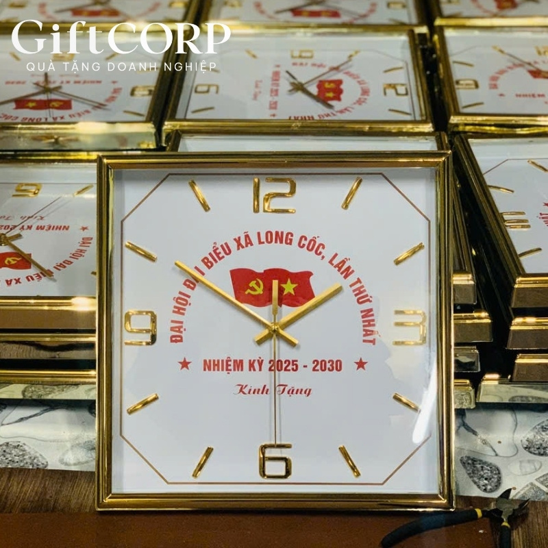 Đồng hồ treo tường in logo đại hội