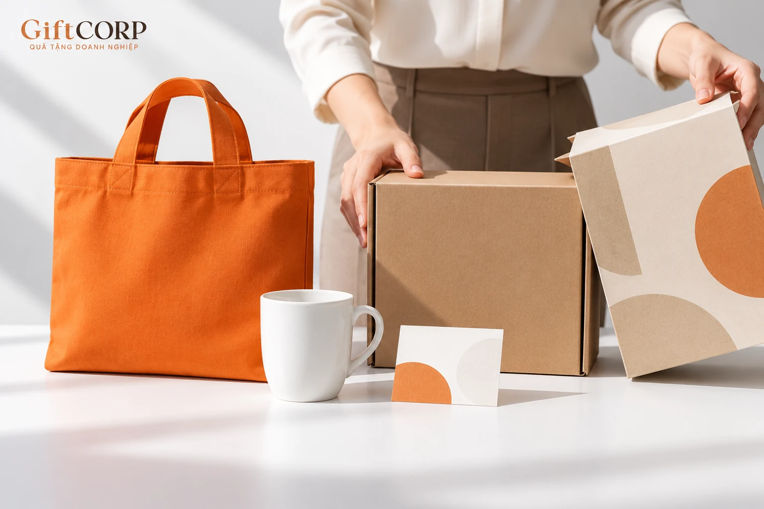Túi, cốc và hộp trơn được xem cùng phần bao rời